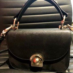 Black Prada Pattina Leather Purse